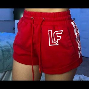 LF The Brand Red Drawstring Shorts